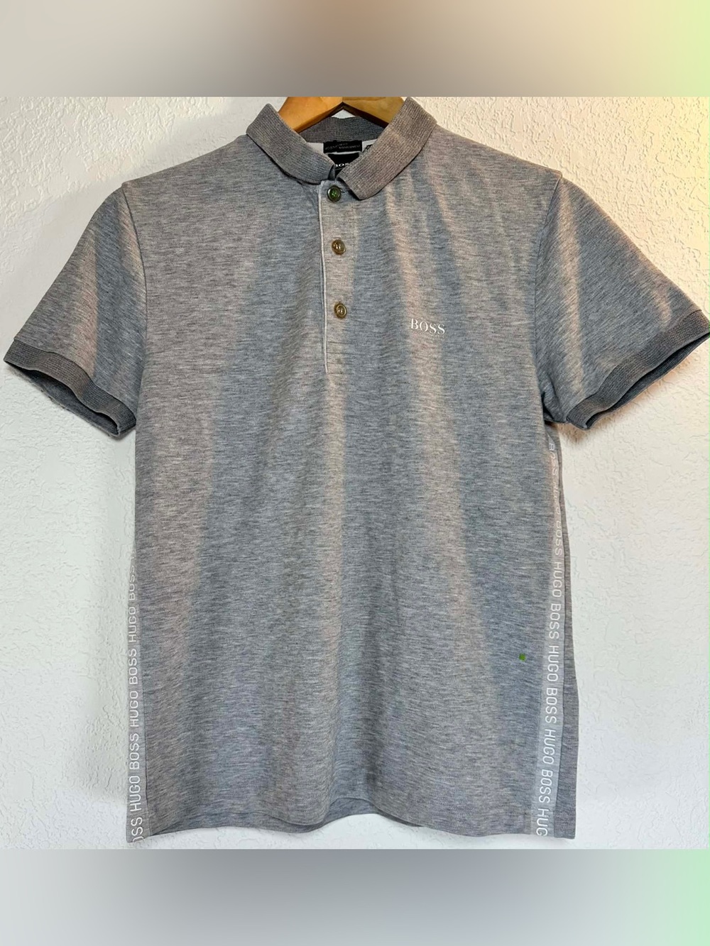 Hugo Boss Men's Gray Polo Shirt - Classic Short Sleeve Slim Fit